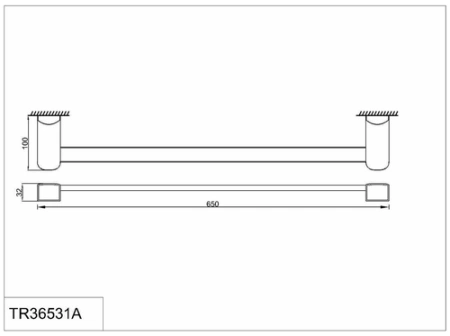 Полотенцедержатель 65 см. RUSH Thira TR36531A